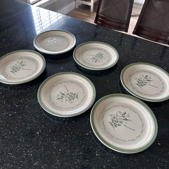 Corelle Thymeless Herbs Collection Set of 2 Chamomile Salad Plates 8 1/2" Pair - Picture 7 of 8